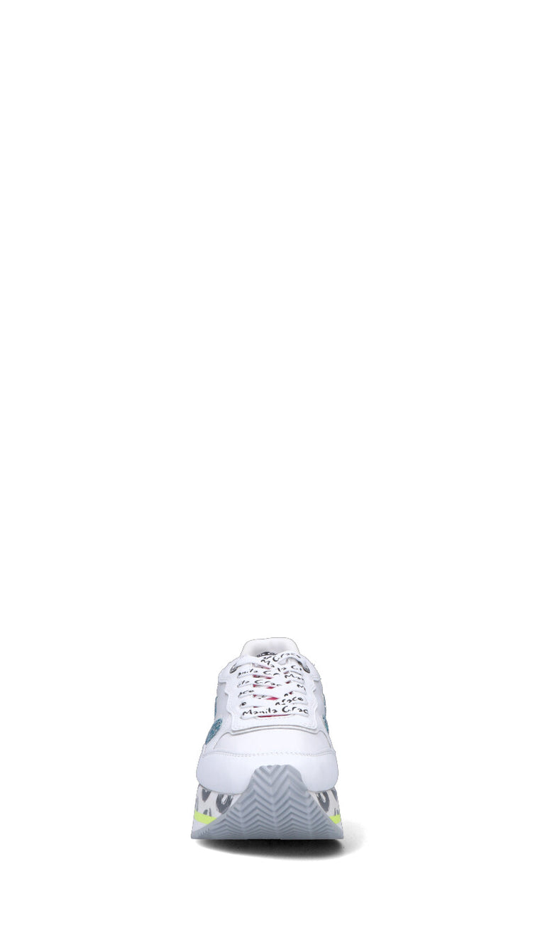 MANILA GRACE Sneaker donna bianca/gialla in pelle