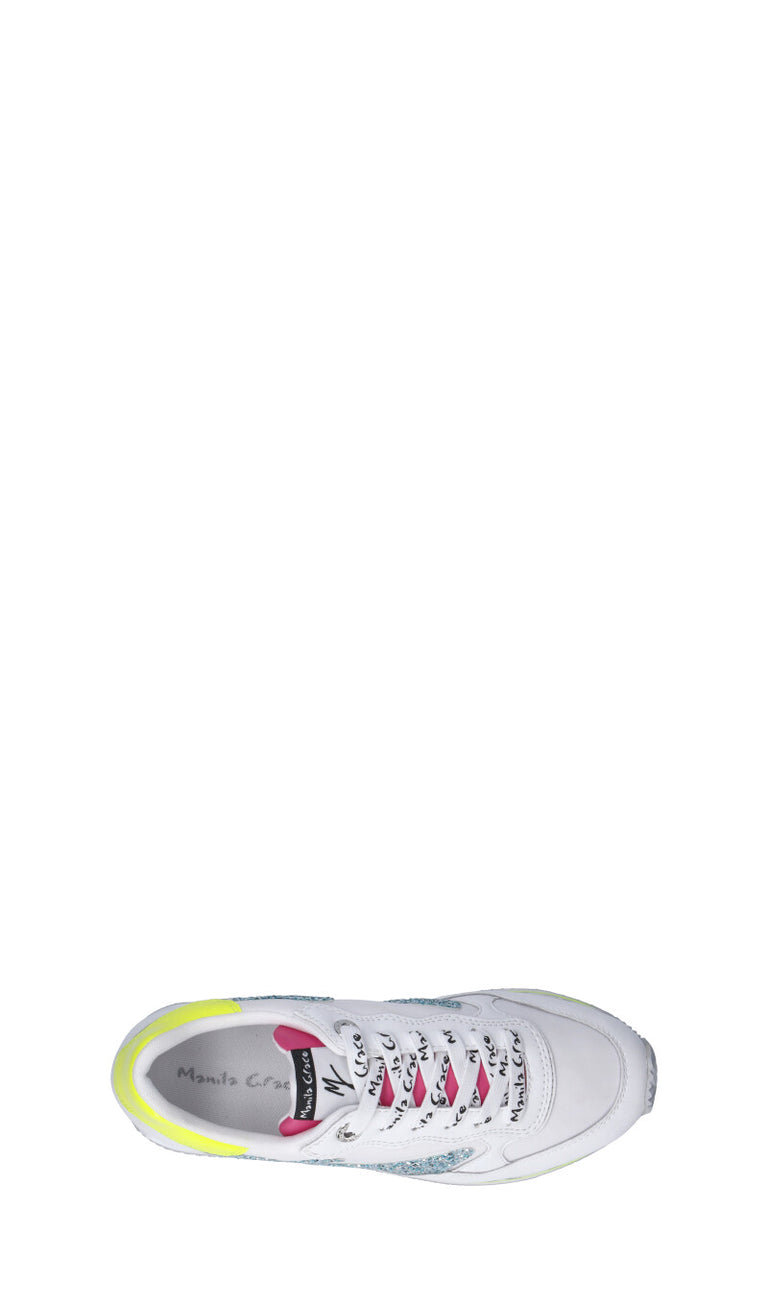 MANILA GRACE Sneaker donna bianca/gialla in pelle