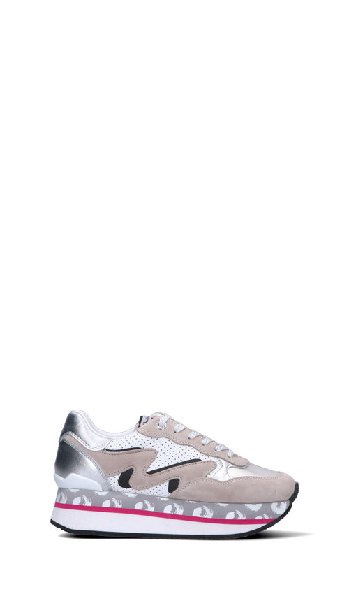 MANILA GRACE Sneaker donna argento/bianca/grigia in pelle