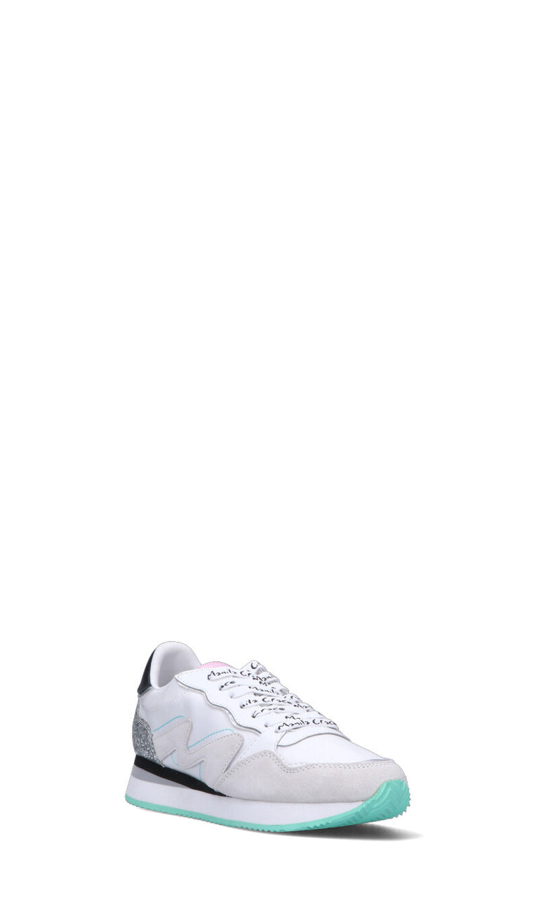 MANILA GRACE Sneaker donna bianca/argento/nera in suede