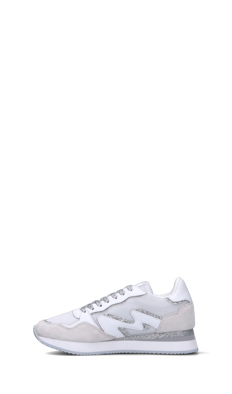 MANILA GRACE Sneaker donna bianca/argento in pelle