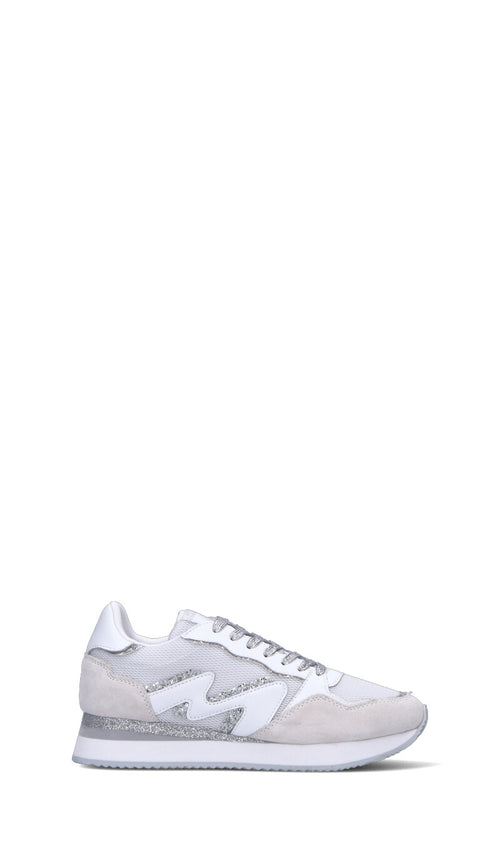 MANILA GRACE Sneaker donna bianca/argento in pelle