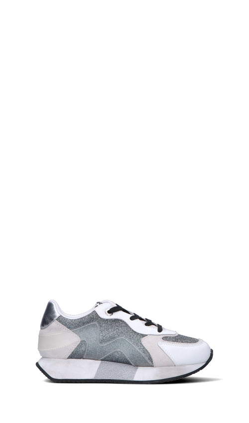 MANILA GRACE Sneaker donna bianca/argento in pelle