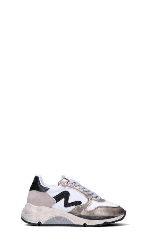 MANILA GRACE Sneaker donna bianca/nera in pelle