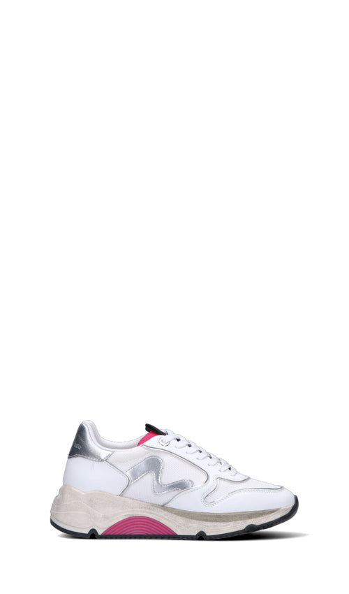 MANILA GRACE Sneaker donna bianca/argento/rosa in pelle