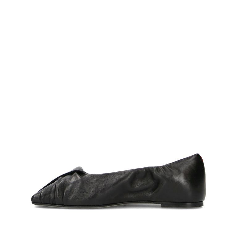 HALMANERA Ballerina donna nera in pelle