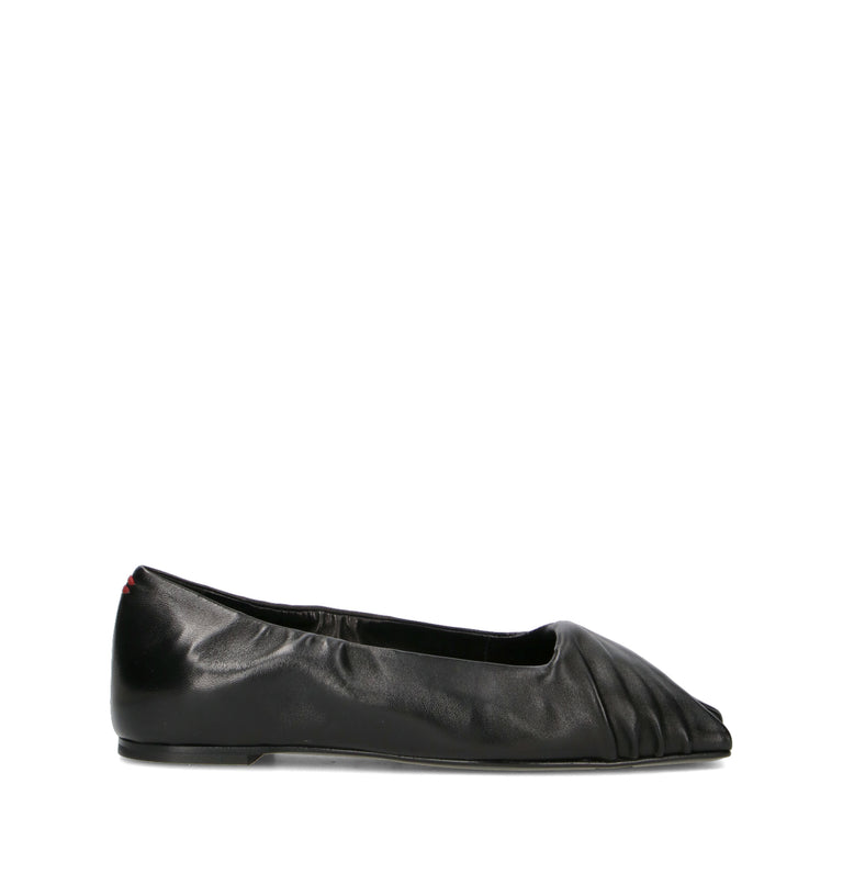 HALMANERA Ballerina donna nera in pelle