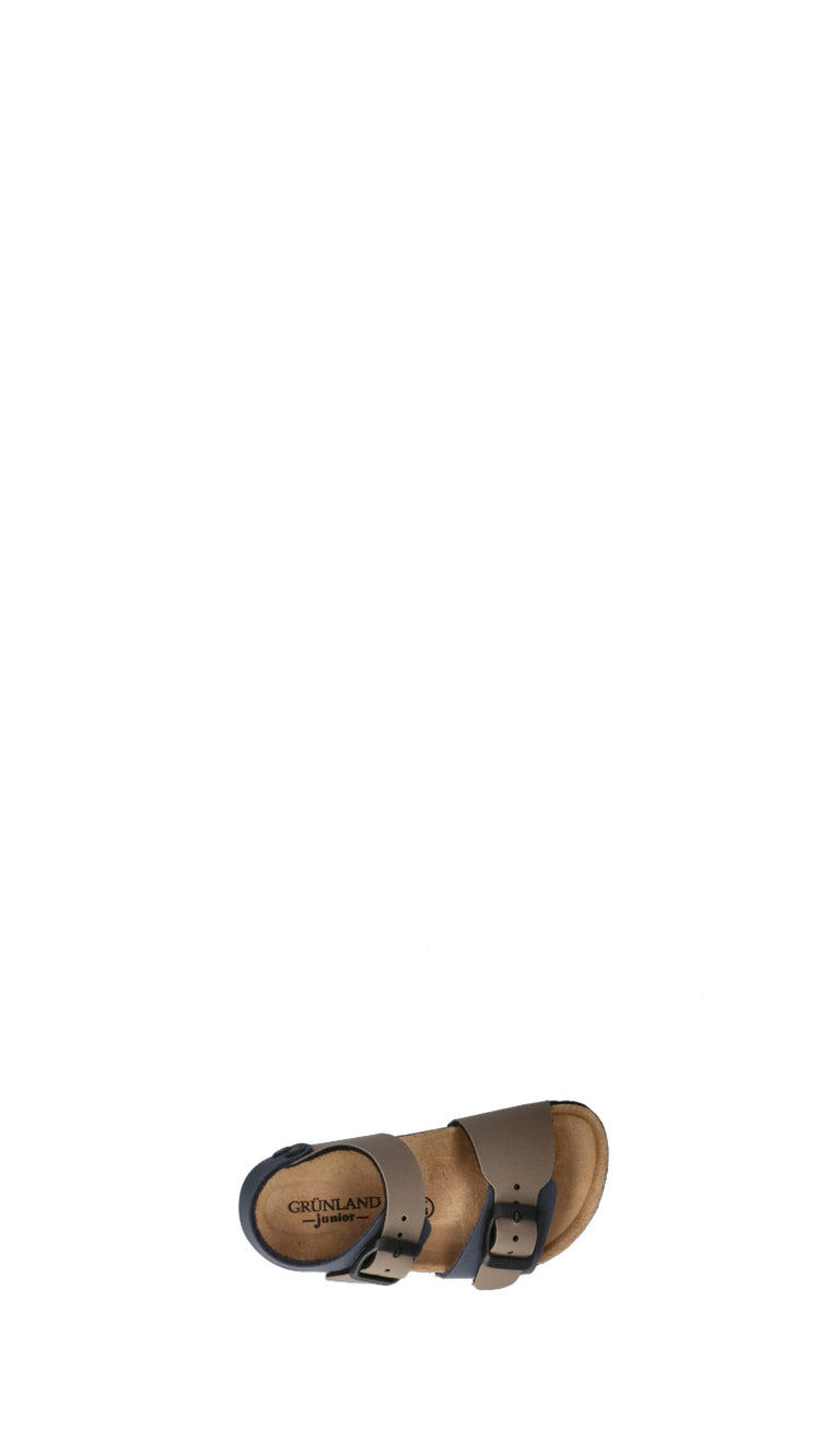 GRUNLAND Sandalo bimbo blu/beige in pelle