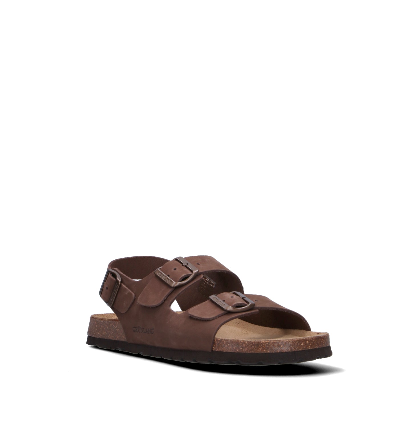 GRUNLAND Sandalo uomo marrone in pelle. Ispirato allo stile outdoor, combina comfort e carattere gra