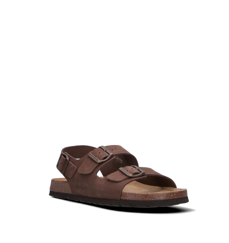 GRUNLAND Sandalo uomo marrone in pelle. Ispirato allo stile outdoor, combina comfort e carattere gra