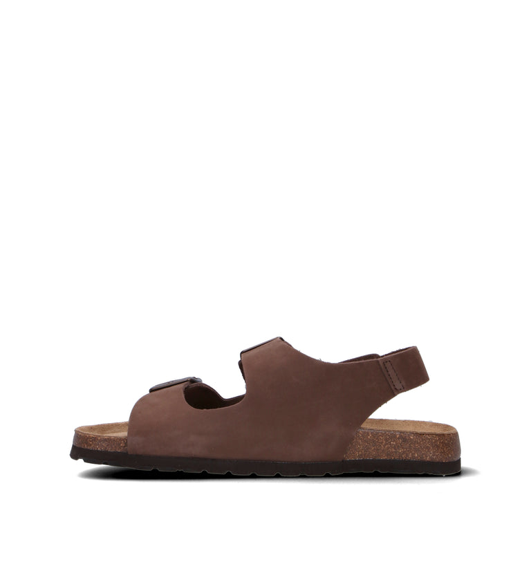 GRUNLAND Sandalo uomo marrone in pelle. Ispirato allo stile outdoor, combina comfort e carattere gra