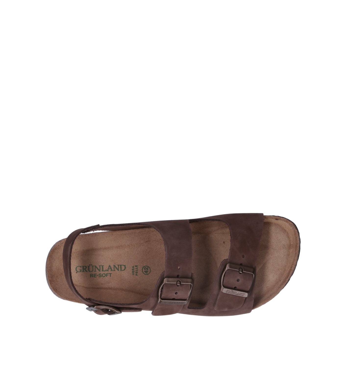 GRUNLAND Sandalo uomo marrone in pelle. Ispirato allo stile outdoor, combina comfort e carattere gra