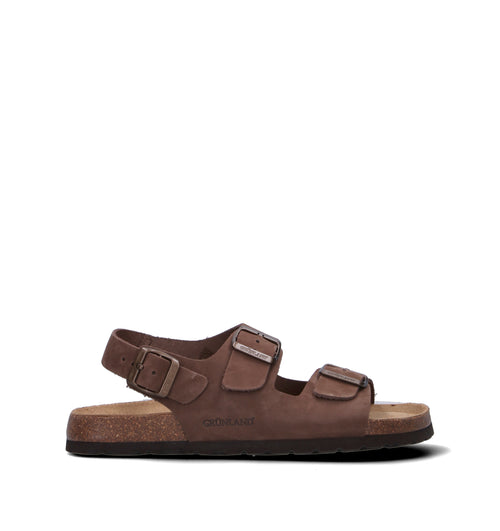 GRUNLAND Sandalo uomo marrone in pelle. Ispirato allo stile outdoor, combina comfort e carattere gra