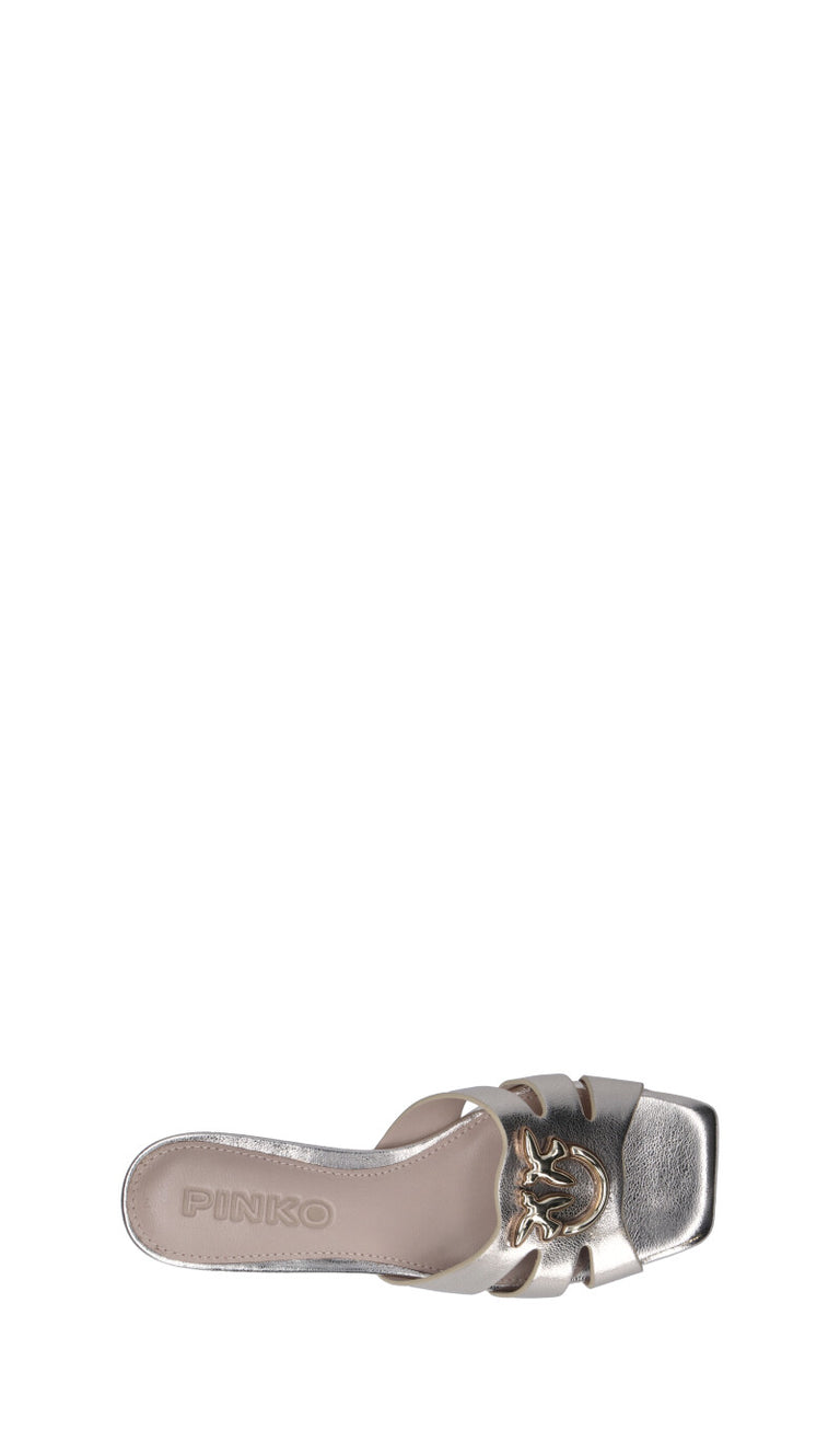 PINKO Ciabatta donna platino in pelle