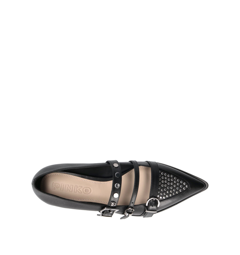 PINKO Ballerina donna nera in pelle
