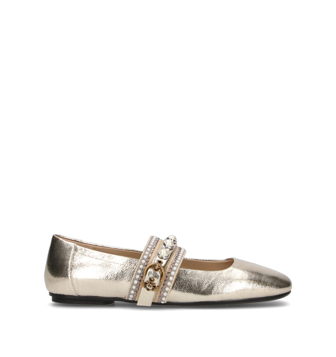 PINKO Ballerina donna platino in pelle