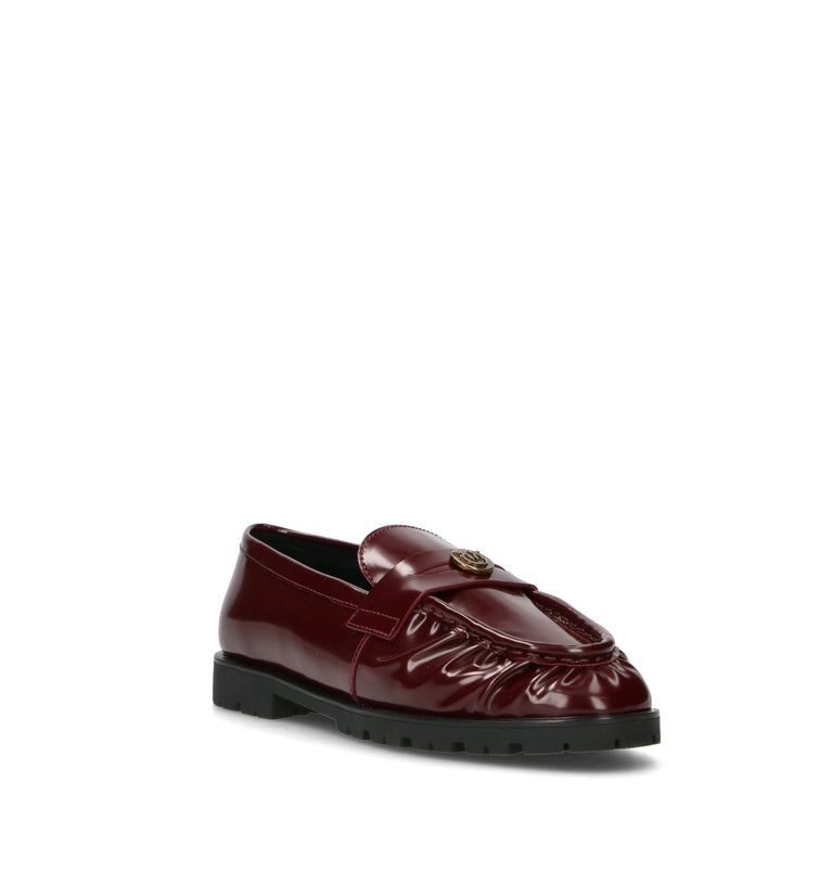 PINKO Mocassino donna bordeaux in pelle