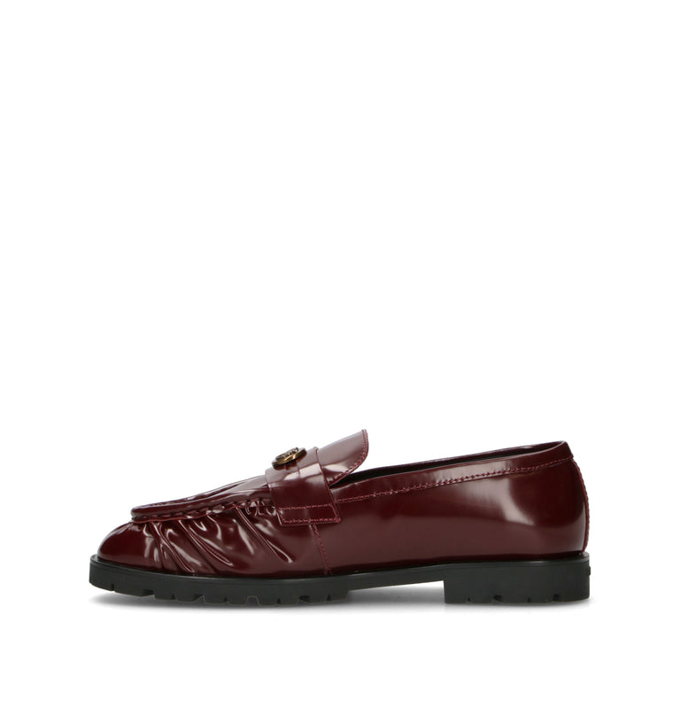 PINKO Mocassino donna bordeaux in pelle