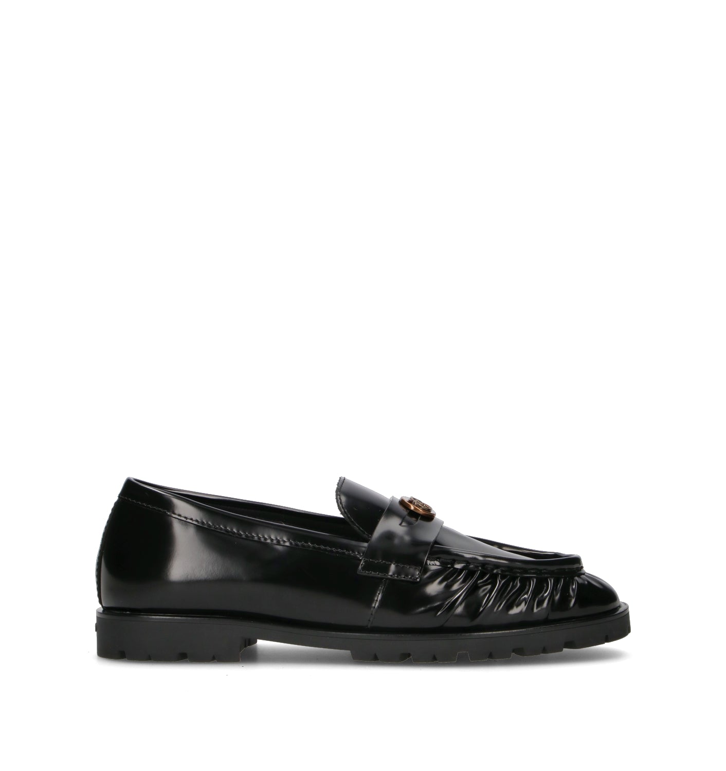 PINKO Mocassino donna nero in pelle