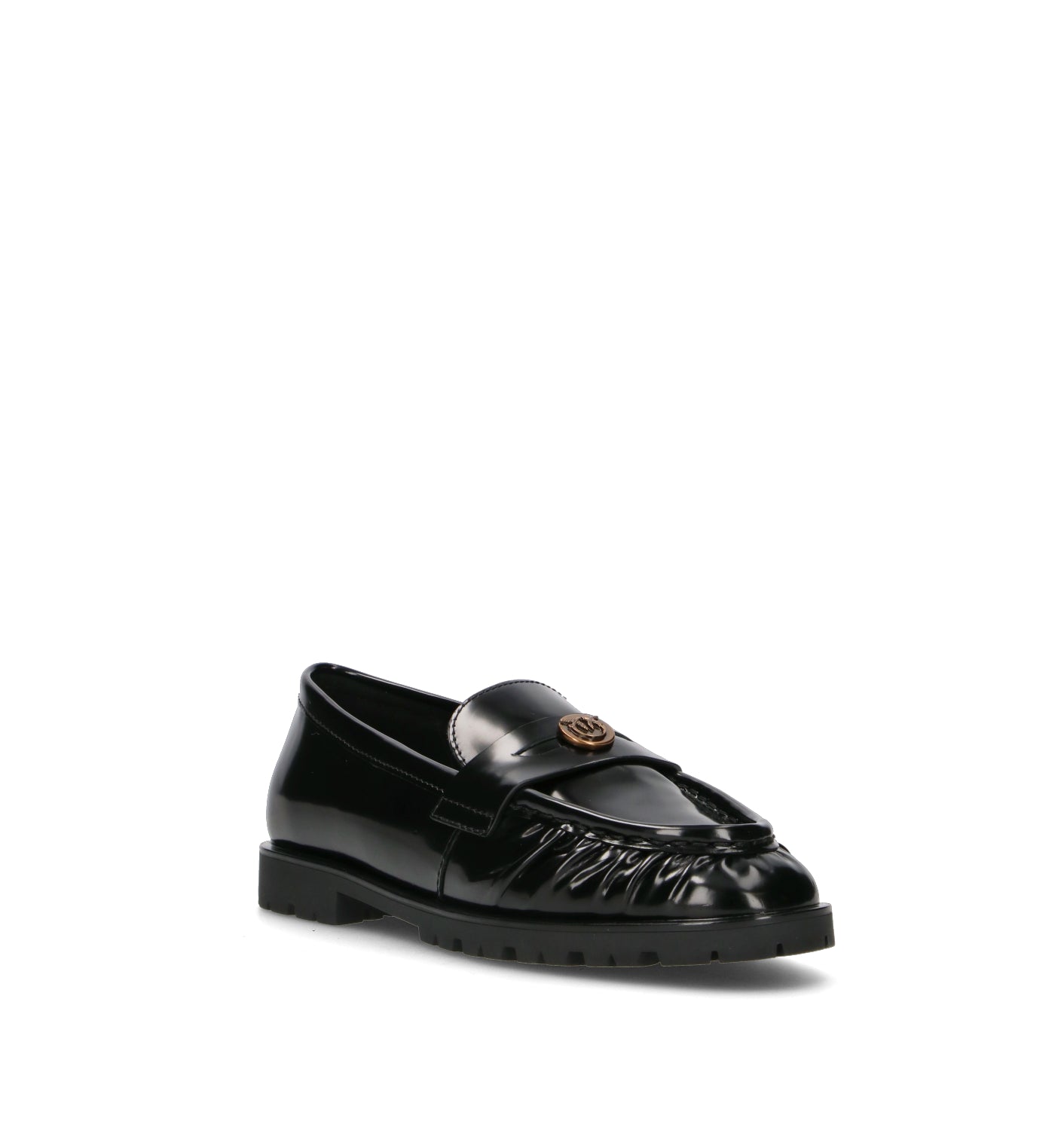 PINKO Mocassino donna nero in pelle