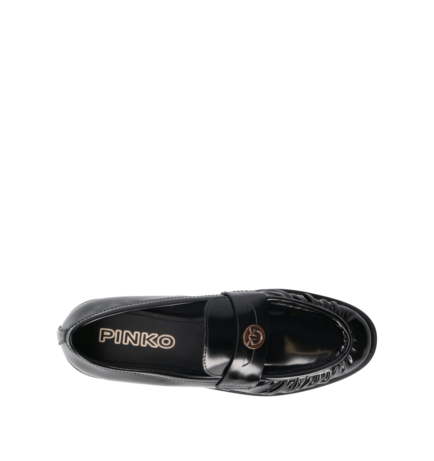 PINKO Mocassino donna nero in pelle