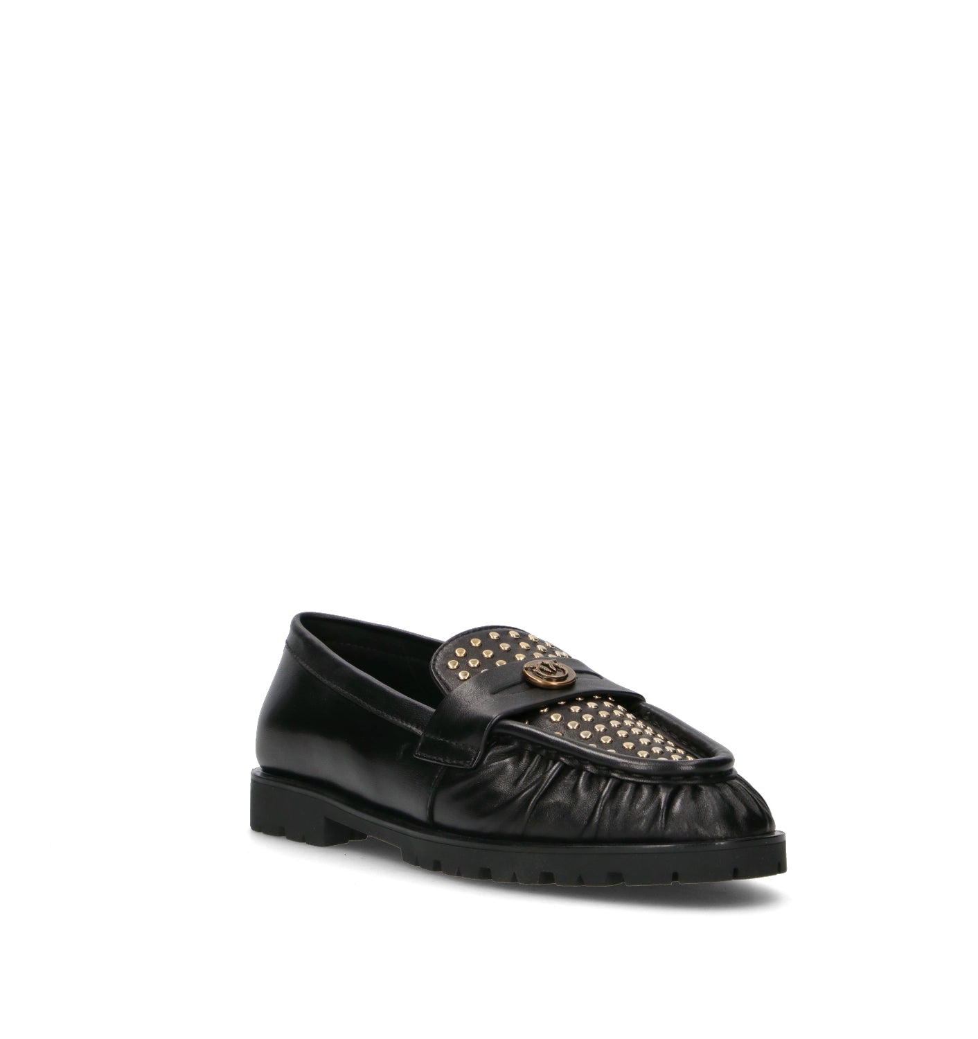 PINKO Mocassino donna nero in pelle