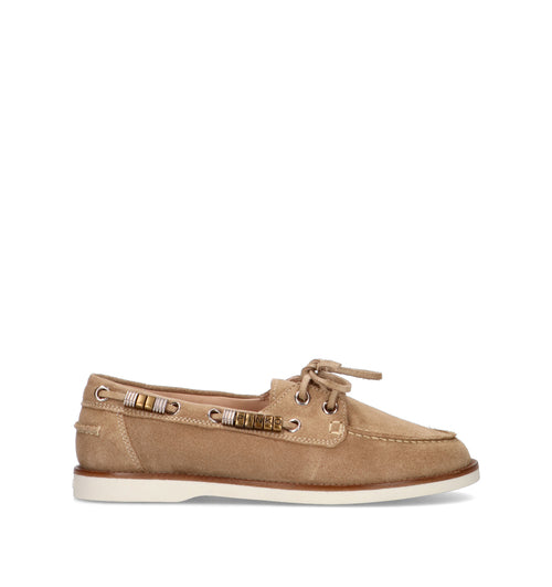 PINKO Scarpa barca donna beige in suede