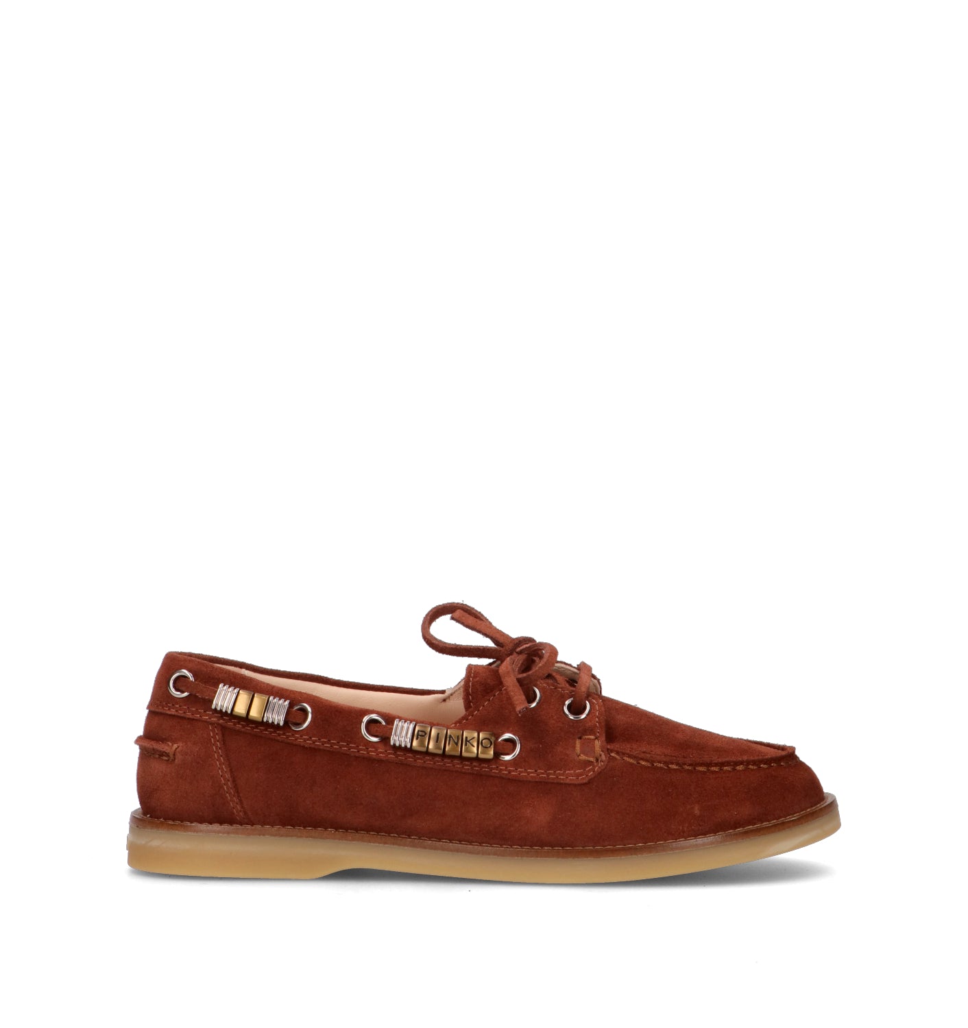 PINKO Scarpa barca donna marrone in suede