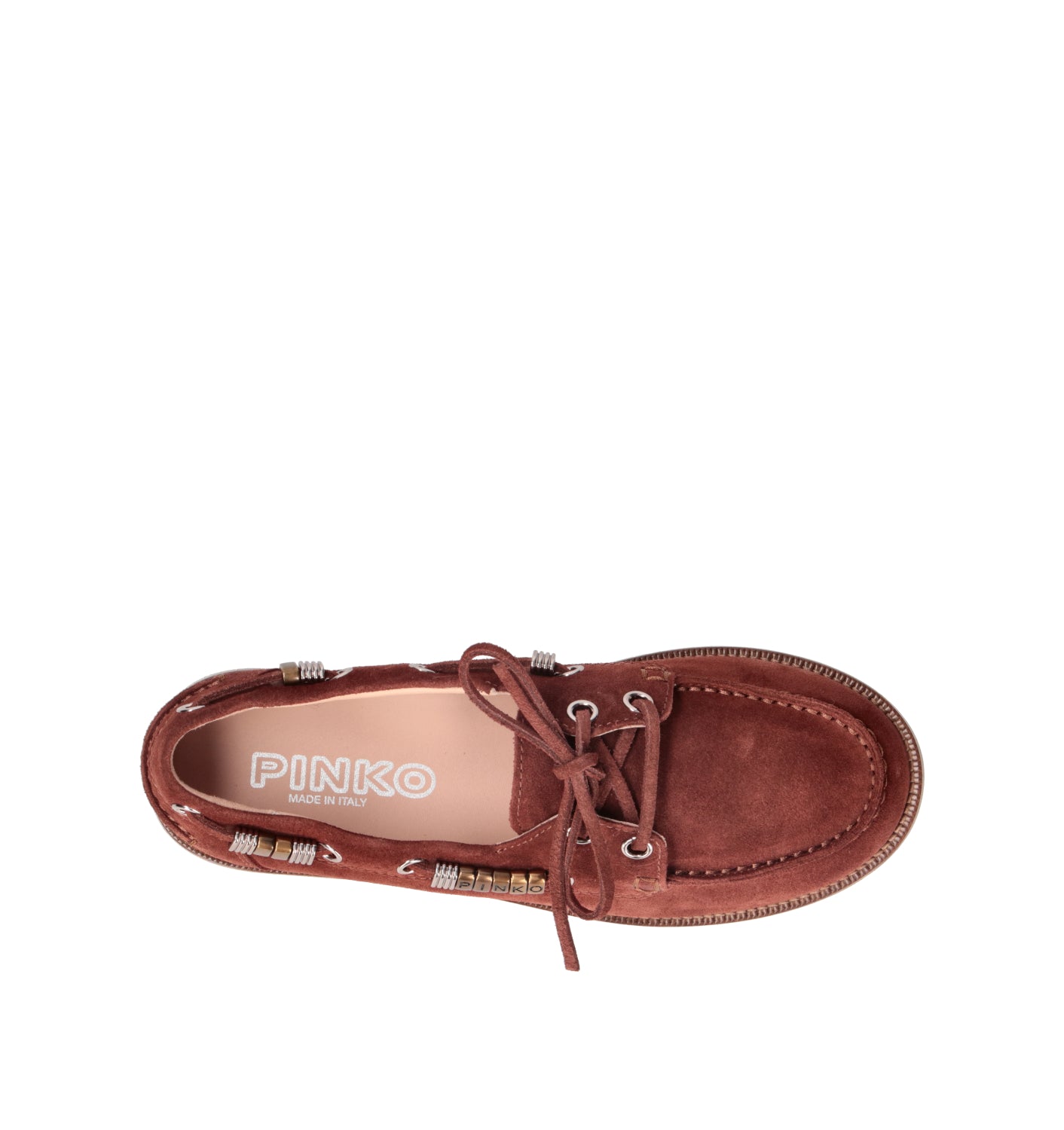 PINKO Scarpa barca donna marrone in suede