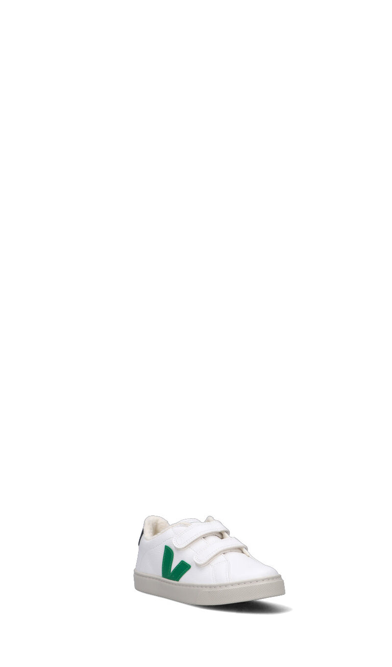 VEJA Sneaker bimbo bianca/verde in pelle