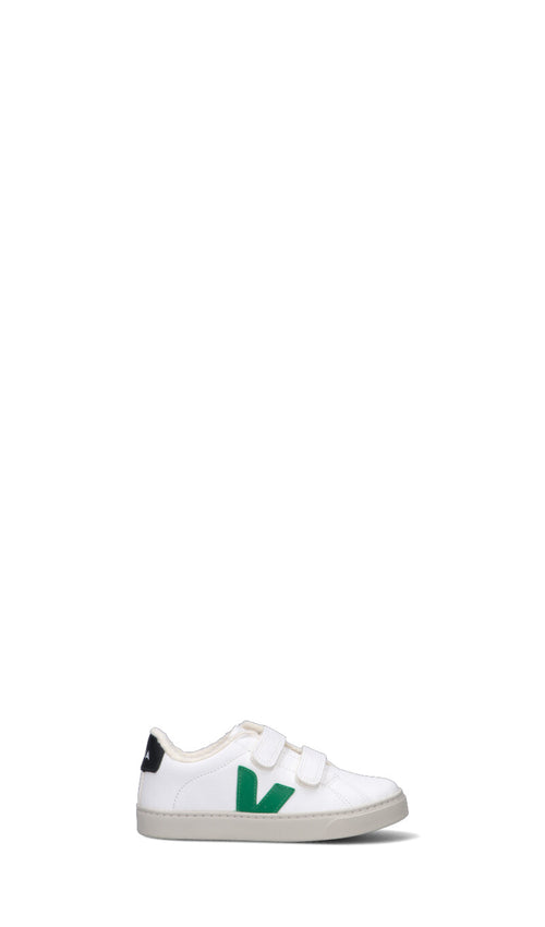 VEJA Sneaker bimbo bianca/verde in pelle