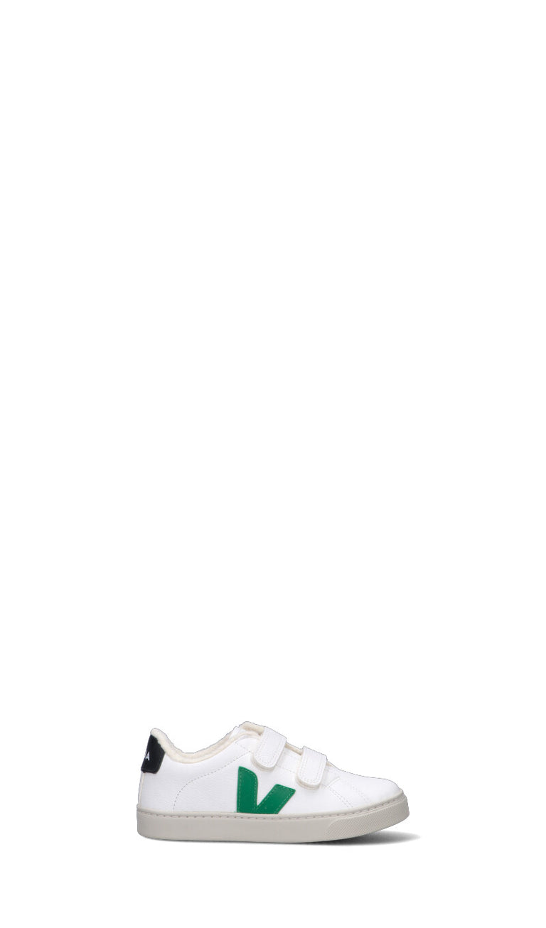 VEJA Sneaker bimbo bianca/verde in pelle
