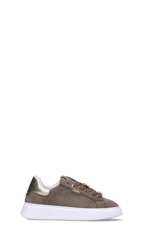 ED PARRISH Sneaker donna grigia/oro in suede