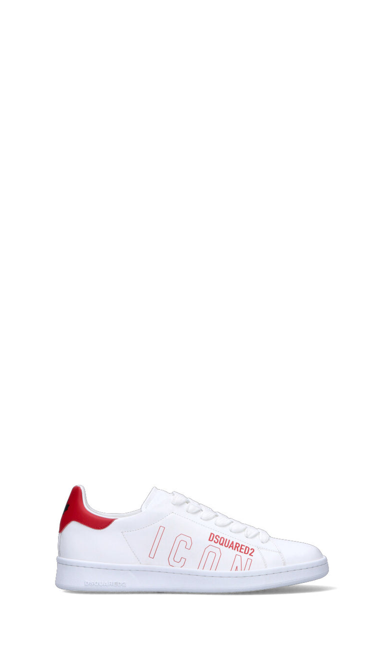 DSQUARED2 Sneaker uomo bianca rossa in pelle Quellogiusto