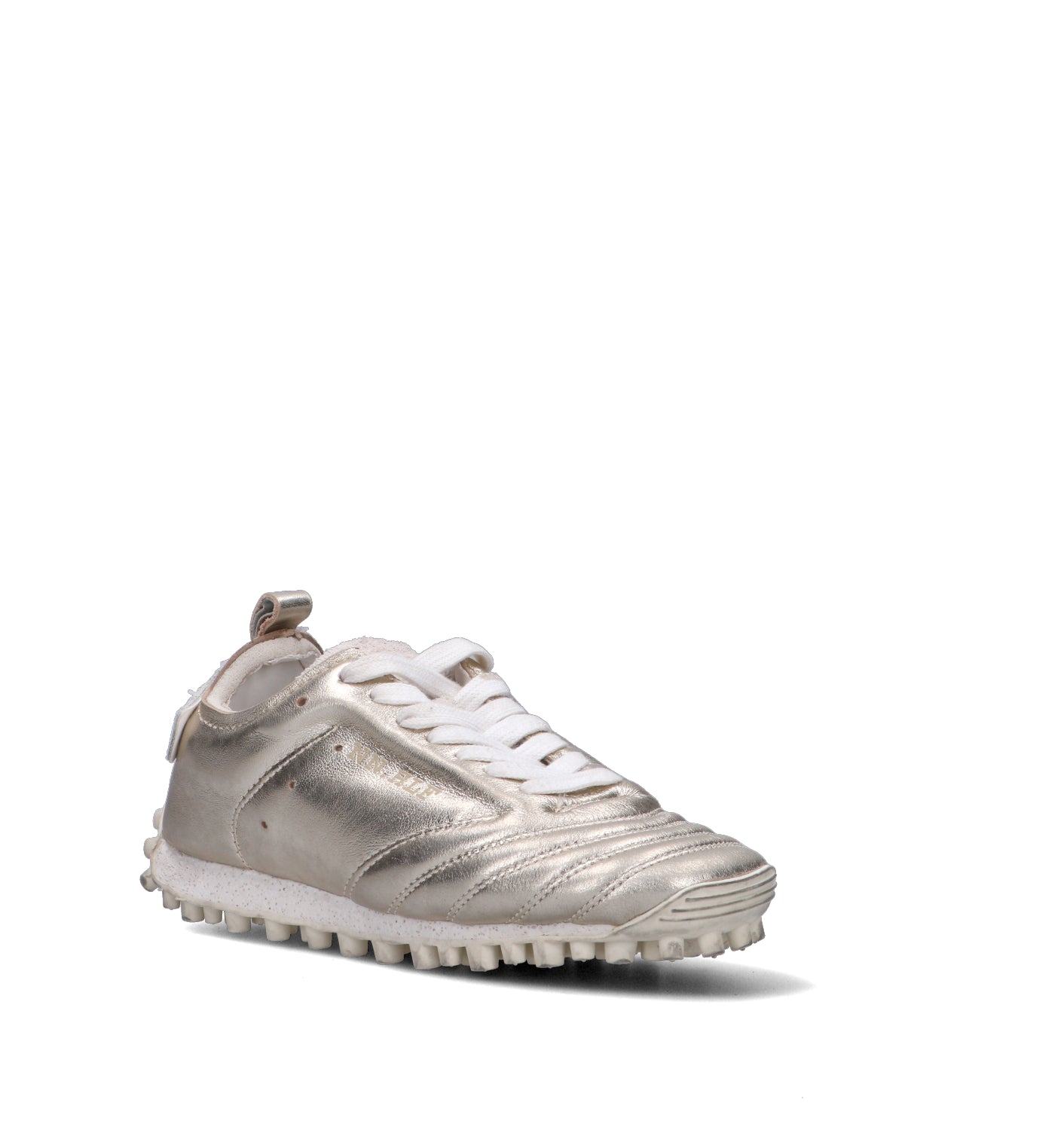 NINE AN HALF Sneaker donna platino in pelle