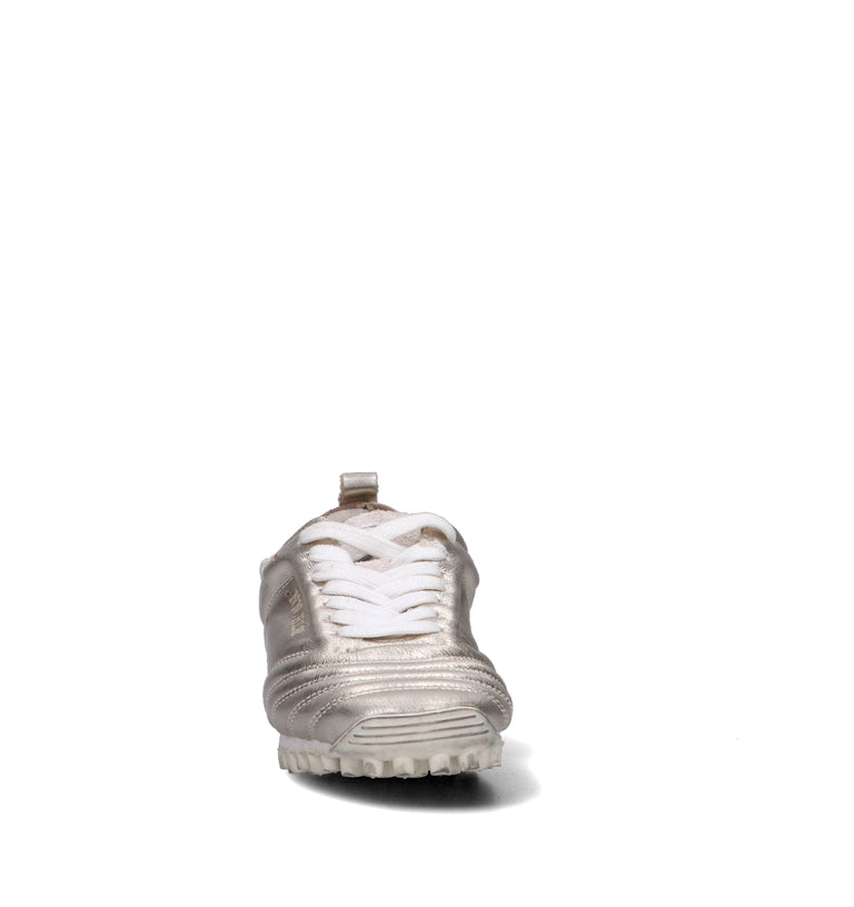 NINE AN HALF Sneaker donna platino in pelle