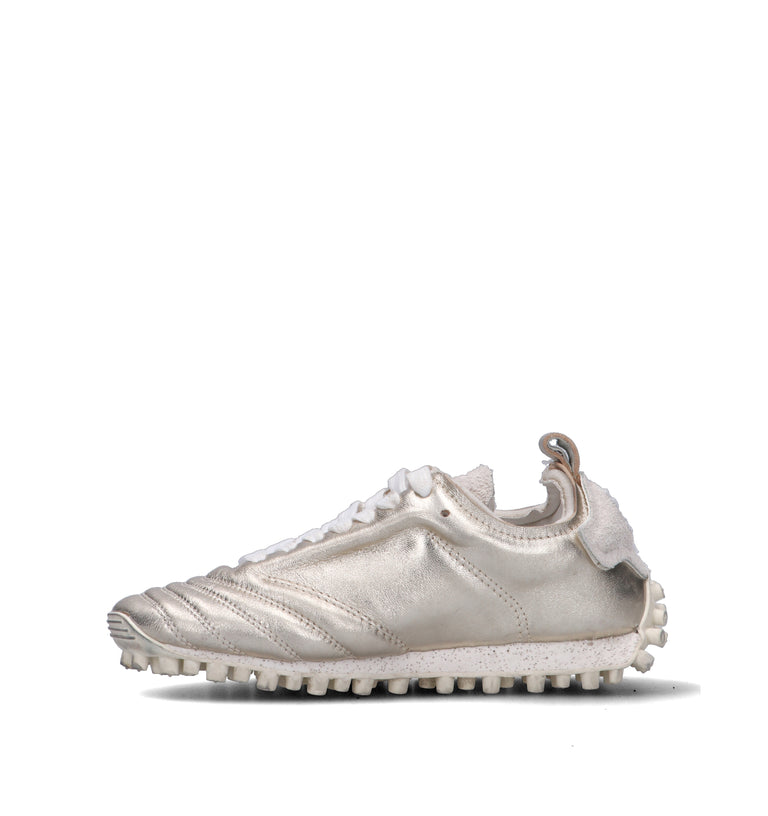 NINE AN HALF Sneaker donna platino in pelle
