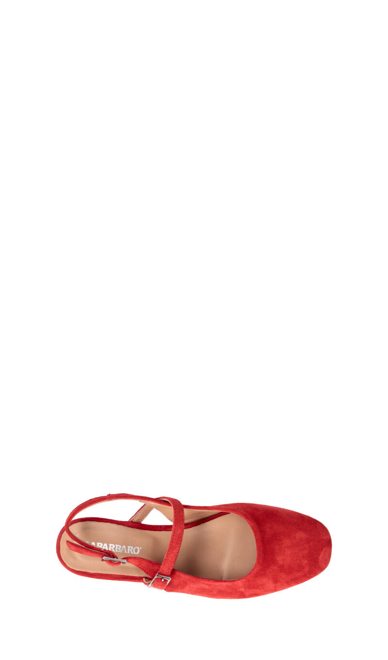 RABARBARO Decollete donna rossa in suede