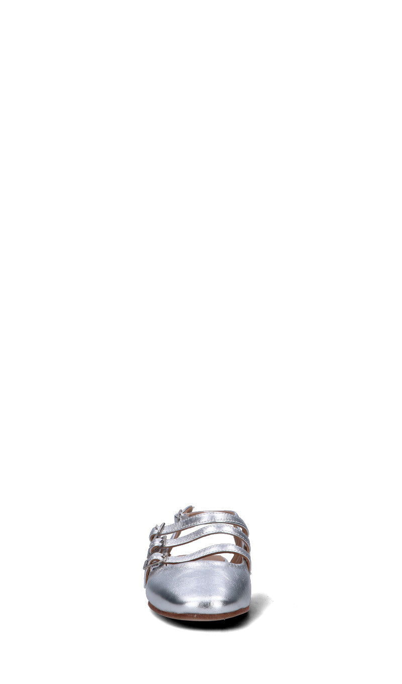 RABARBARO Decollete donna argento in pelle
