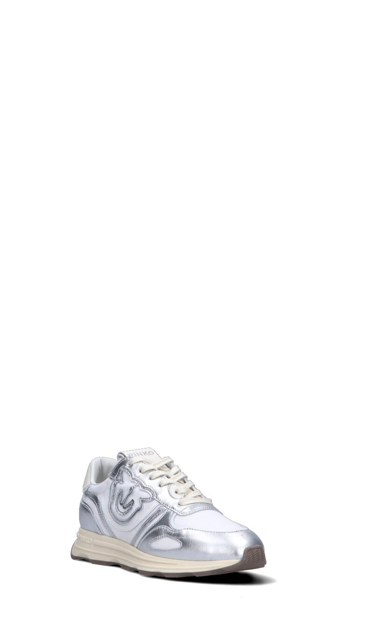 PINKO Sneaker donna argento in pelle