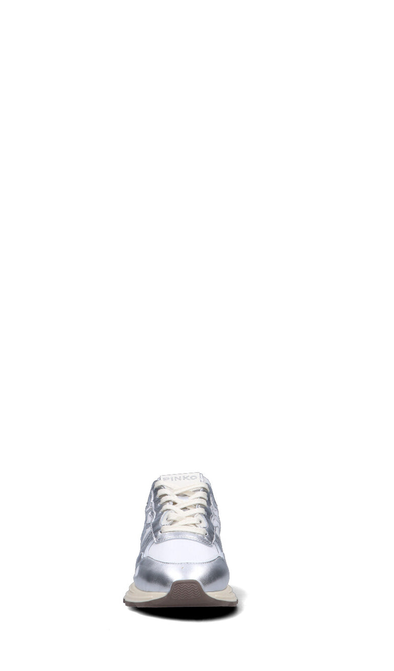 PINKO Sneaker donna argento in pelle