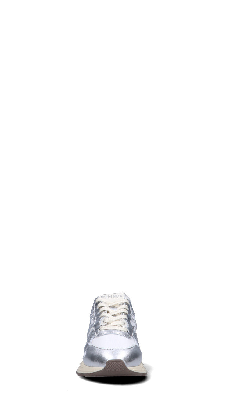 PINKO Sneaker donna argento in pelle
