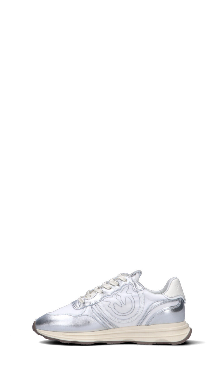 PINKO Sneaker donna argento in pelle
