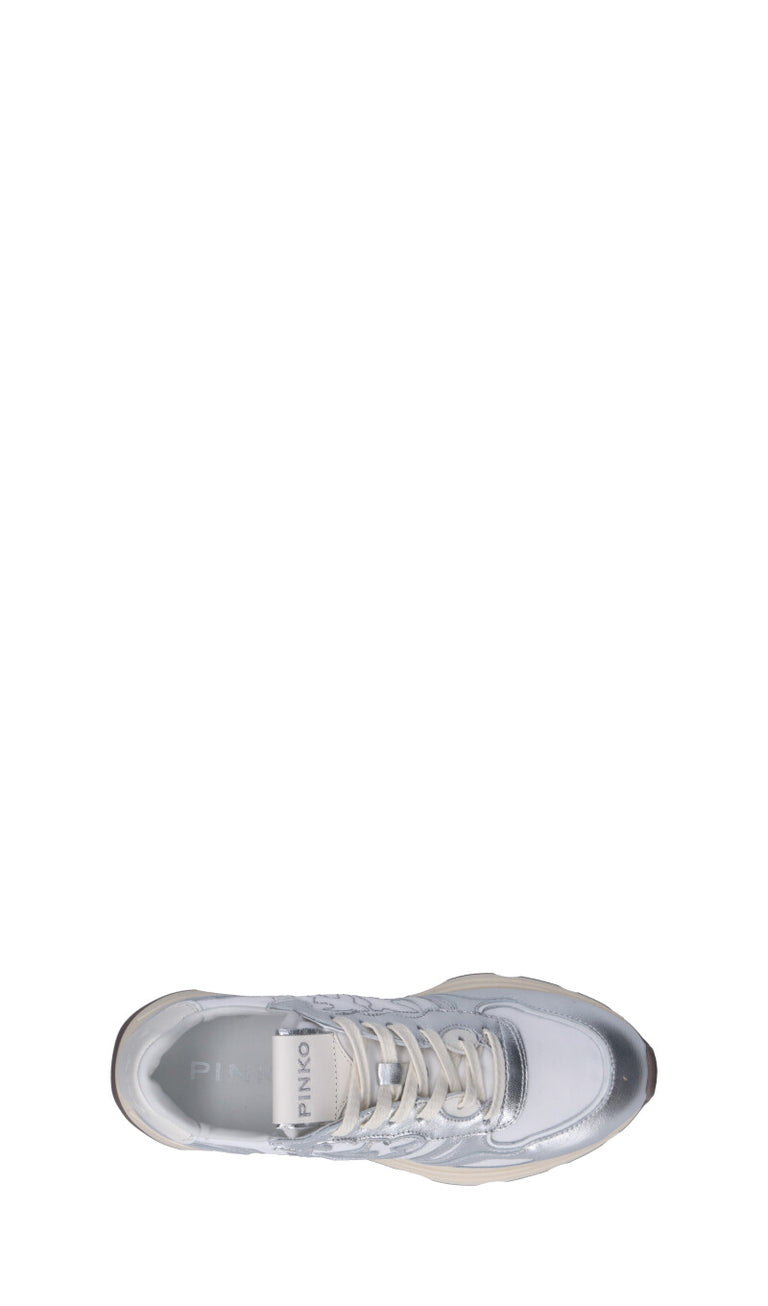 PINKO Sneaker donna argento in pelle