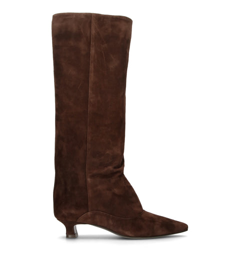 THE SELLER Stivale donna marrone in suede