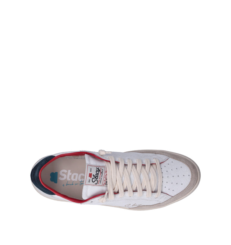 STACY Sneaker uomo bianca/blu in pelle