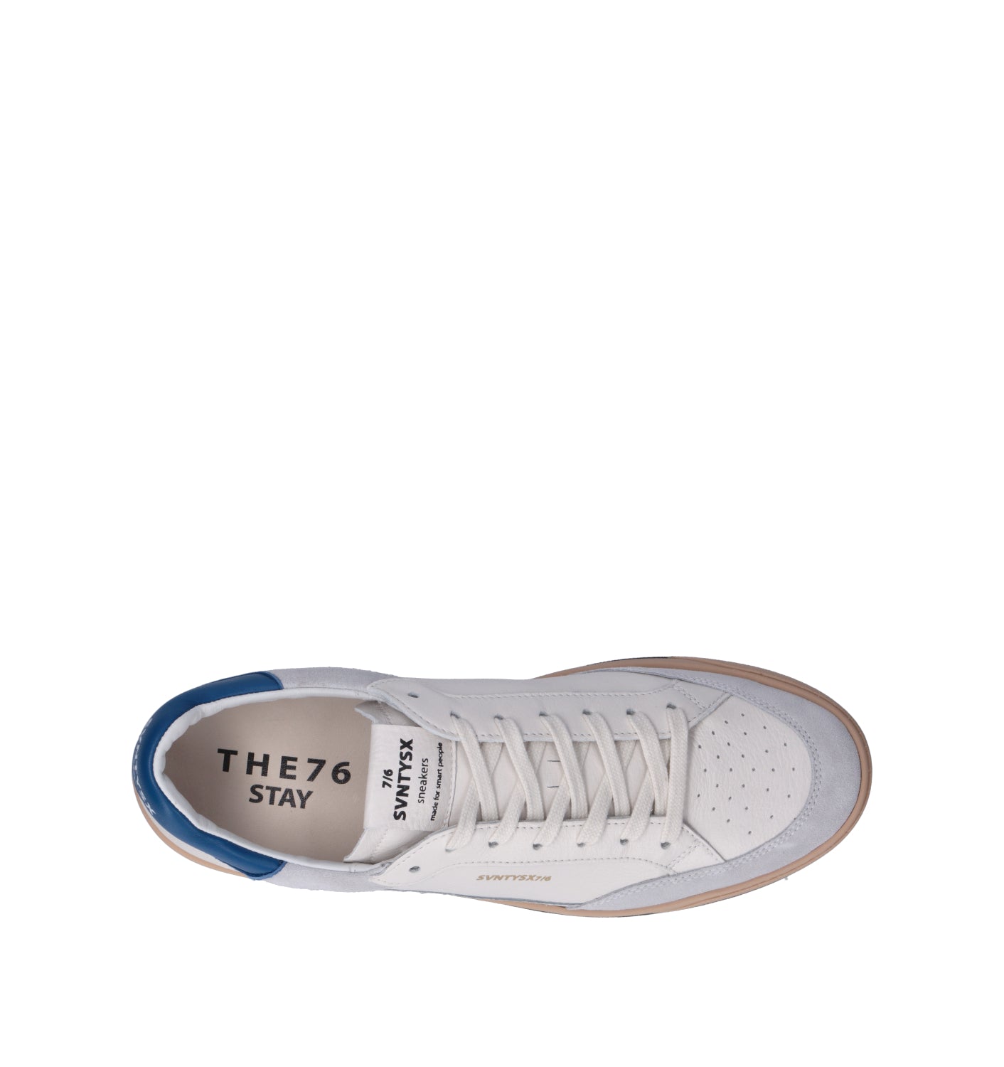 THE76 Sneaker uomo bianca/blu in pelle