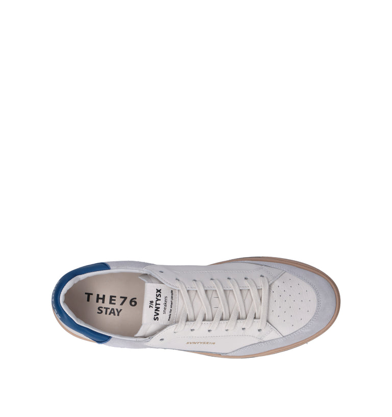 THE76 Sneaker uomo bianca/blu in pelle