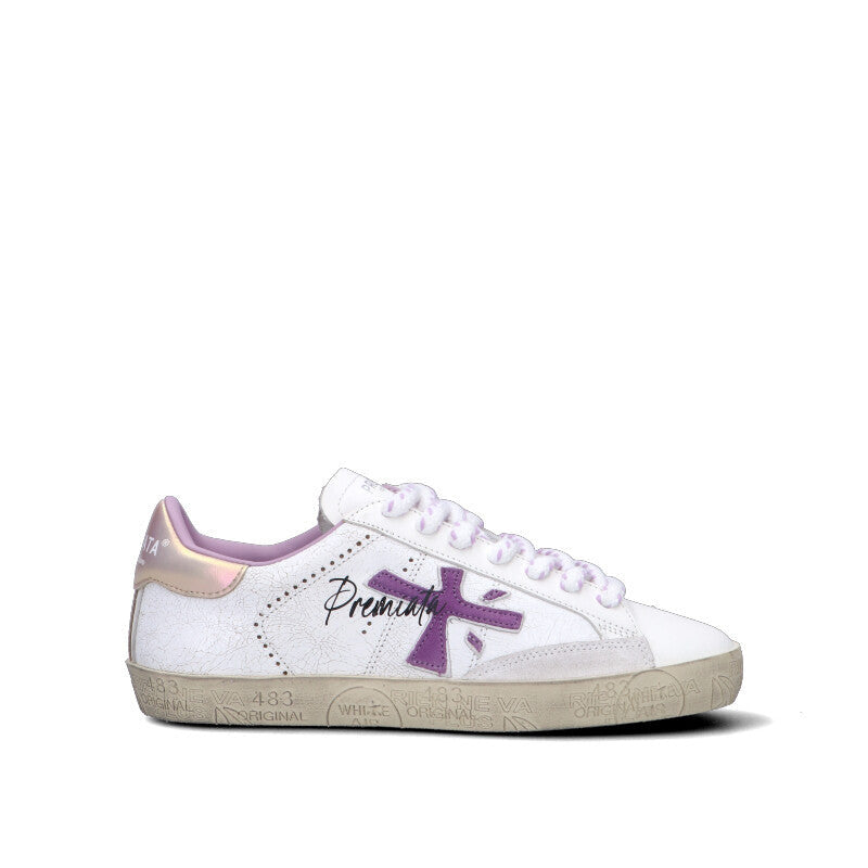 PREMIATA Sneaker donna bianca/viola in pelle