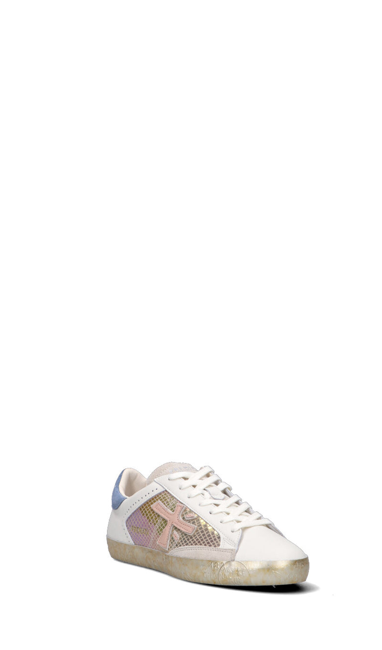 PREMIATA Sneaker donna panna/marrone/blu in pelle